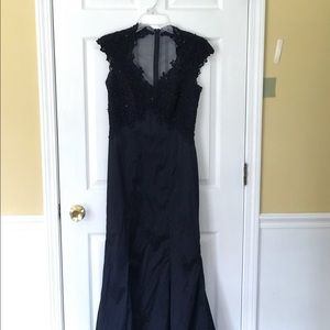Tadashi long navy blue dress